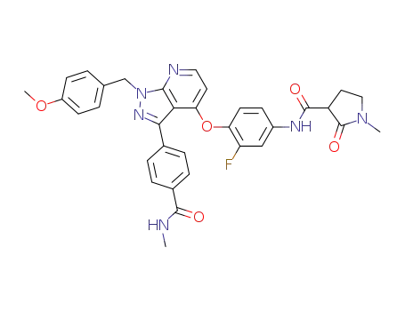 N-(3-fluoro-4-(1-(4-methoxybenzyl)-3-(4-(methylcarbamoyl)phenyl)-1H-pyrazolo[3,4-b]pyridin-4-yloxy)phenyl)-1-methyl-2-oxopyrrolidine-3-carboxamide