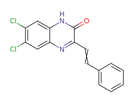 Molecular Structure of 149366-37-0 (6,7-Dichloro-3-styryl-quinoxalin-2-ol)