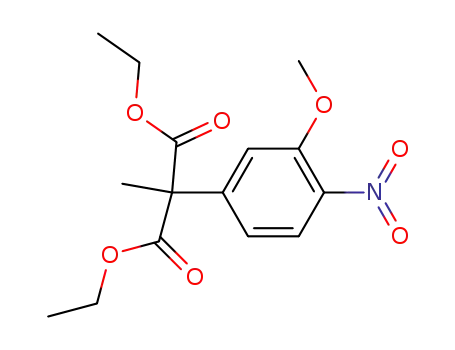 Molecular Structure of 58810-00-7 (Propanedioic acid, (3-methoxy-4-nitrophenyl)methyl-, diethyl ester)