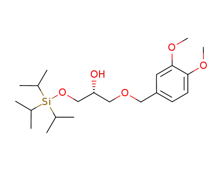 Molecular Structure of 916045-27-7 (2-Propanol,
1-[(3,4-dimethoxyphenyl)methoxy]-3-[[tris(1-methylethyl)silyl]oxy]-, (2R)-)