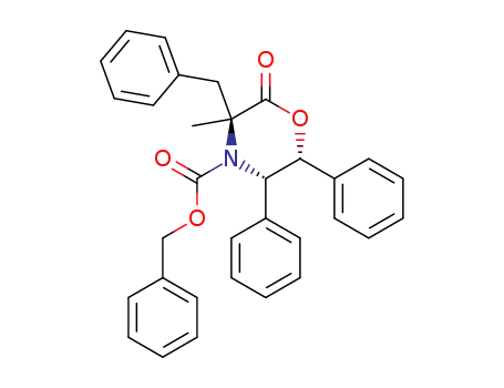 (3S,5S,6R)-4-(benzyloxycarbonyl)-5,6-diphenyl-3-methyl-3-(phenylmethyl)-2,3,5,6-tetrahydro-4H-1,4-oxazin-2-one