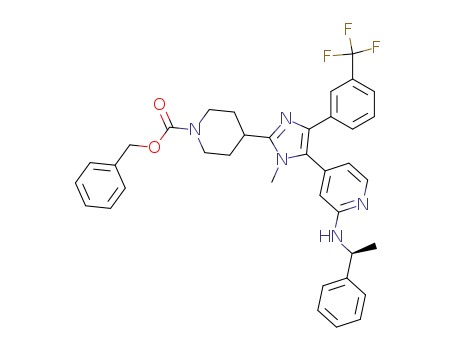 (S)-5-<2-(1-phenylethylamino)pyridin-4-yl>-1-methyl-4-<3-(trifluoromethyl)phenyl>-2-<4-(N-(benzyloxycarbonyl)piperidinyl)>imidazole