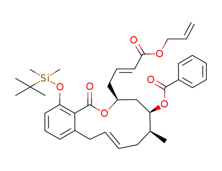 (12E)-(7S,9R,10S)-9-benzoyloxy-4-(tert-butyldimethylsilyloxy)-7-[(2E)-3-(carboallyloxy)prop-2-enyl]-10-methyl-7,8,9,10,11,14-hexahydro-6-oxa-benzocyclodecen-5-one