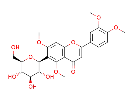 2-(3,4-dimethoxyphenyl)-5,7-dimethoxy-6-((2S,3R,4R,5S,6R)-3,4,5-trihydroxy-6-(hydroxymethyl)tetrahydro-2H-pyran-2-yl)-4H-chromen-4-one