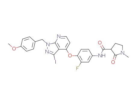 N-(3-fluoro-4-(3-iodo-1-(4-methoxybenzyl)-1H-pyrazolo[3,4-b]pyridin-4-yloxy)phenyl)-1-methyl-2-oxopyrrolidine-3-carboxamide