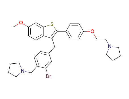3-[3-bromo-4-[(1-pyrrolidinyl)methyl]benzyl]-6-methoxy-2-[4-[2-(1-pyrrolidinyl)ethoxy]phenyl]benzo[b]thiophene