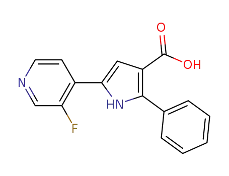 Molecular Structure of 951784-01-3 (1H-Pyrrole-3-carboxylic  acid,  5-(3-fluoro-4-pyridinyl)-2-phenyl-)