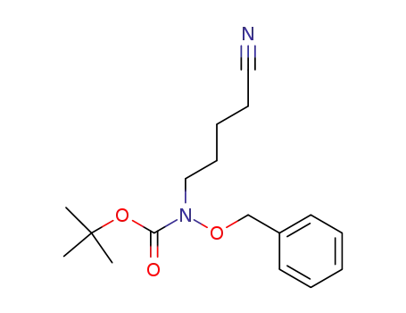 Molecular Structure of 128173-50-2 (N-(4-Cyanobutyl)-N-(phenylmethoxy)carbamic acid tert-butyl ester)
