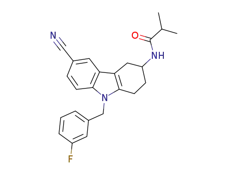 Molecular Structure of 918790-92-8 (Propanamide,
N-[6-cyano-9-[(3-fluorophenyl)methyl]-2,3,4,9-tetrahydro-1H-carbazol-3-
yl]-2-methyl-)