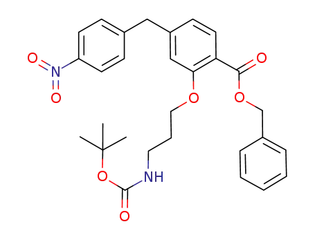 Molecular Structure of 929603-82-7 (2-(3-<i>tert</i>-butoxycarbonylamino-propoxy)-4-(4-nitro-benzyl)-benzoic acid benzyl ester)