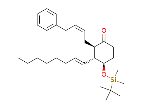 (2R,3R,4R)-4-(tert-Butyl-dimethyl-silanyloxy)-3-((E)-oct-1-enyl)-2-((Z)-4-phenyl-but-2-enyl)-cyclohexanone