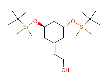 Molecular Structure of 139356-37-9 (2-((3R,5R)-3,5-bis(tert-butyldiMethylsilyloxy)cyclohexylidene)ethanol)