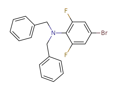 Molecular Structure of 389088-33-9 (Benzenemethanamine,
N-(4-bromo-2,6-difluorophenyl)-N-(phenylmethyl)-)