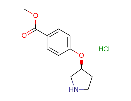 Molecular Structure of 1220033-95-3 (Methyl 4-(3-pyrrolidinyloxy)benzoate hydrochloride)