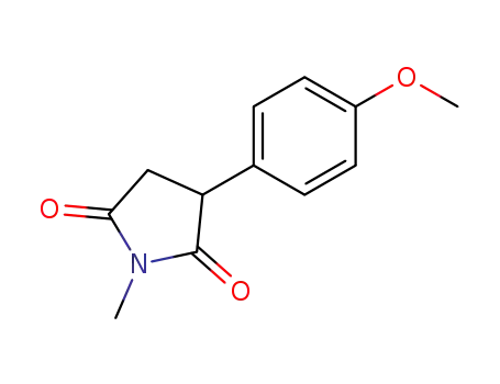 Molecular Structure of 32857-93-5 (2,5-Pyrrolidinedione, 3-(4-methoxyphenyl)-1-methyl-)