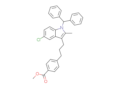 Benzoic acid,
4-[3-[5-chloro-1-(diphenylmethyl)-2-methyl-1H-indol-3-yl]propyl]-, methyl
ester