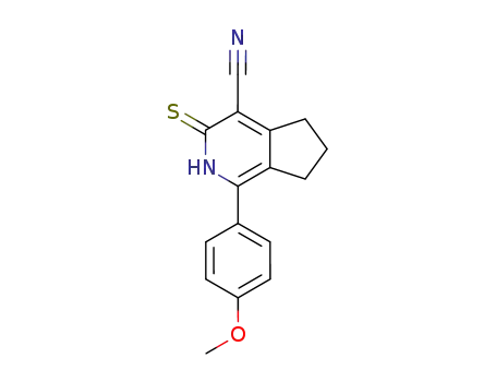 Molecular Structure of 129339-99-7 (2H-Cyclopenta[c]pyridine-4-carbonitrile,
3,5,6,7-tetrahydro-1-(4-methoxyphenyl)-3-thioxo-)