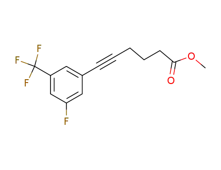 Molecular Structure of 864755-92-0 (5-Hexynoic acid, 6-[3-fluoro-5-(trifluoromethyl)phenyl]-, methyl ester)