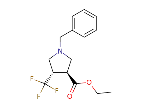 Molecular Structure of 152188-51-7 (ethyl (+/-)-(3R,4R)-1-benzyl-4-(trifluoromethyl)pyrrolidine-3-carboxylate)