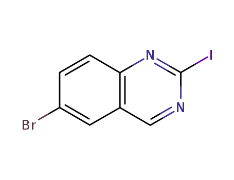 Molecular Structure of 882670-93-1 (6-Bromo-2-iodoquinazoline)