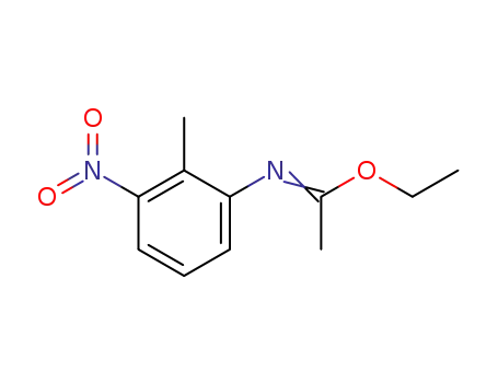 Molecular Structure of 133053-71-1 (N-(2-methyl-3-nitro-phenyl)-acetimidic acid ethyl ester)