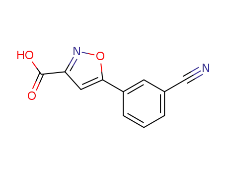 Molecular Structure of 956360-07-9 (5-(3-Cyanophenyl)isoxazole-3-carboxylic Acid)