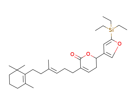 3-[(E)-4-Methyl-6-(2,6,6-trimethyl-cyclohex-1-enyl)-hex-3-enyl]-6-(5-triethylsilanyl-furan-3-yl)-5,6-dihydro-pyran-2-one