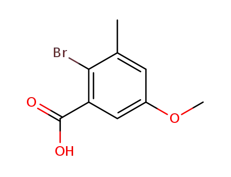 Molecular Structure of 174417-54-0 (2-BROMO-5-METHOXY-3-METHYLBENZOIC ACID)