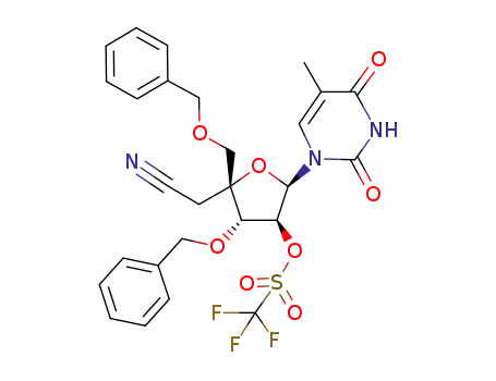 1-[3,5-di-O-benzyl-4-C-cyanomethyl-2-O-trifluoromethanesulfonyl-β-D-arabinofuranosyl]thymine