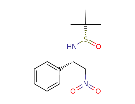 Molecular Structure of 1587692-04-3 ((S,S<SUB>S</SUB>)-N-(tert-butylsulfinyl)-2-nitro-1-phenylethanamine)