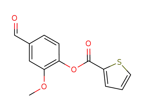 Molecular Structure of 361472-61-9 (4-FORMYL-2-METHOXYPHENYL THIOPHENE-2-CARBOXYLATE)