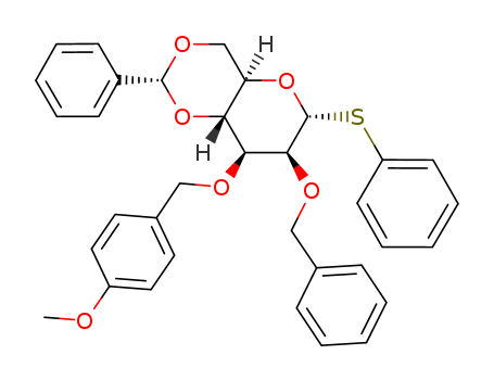 a-D-Mannopyranoside, phenyl
3-O-[(4-methoxyphenyl)methyl]-2-O-(phenylmethyl)-4,6-O-[(R)-phenylme
thylene]-1-thio-