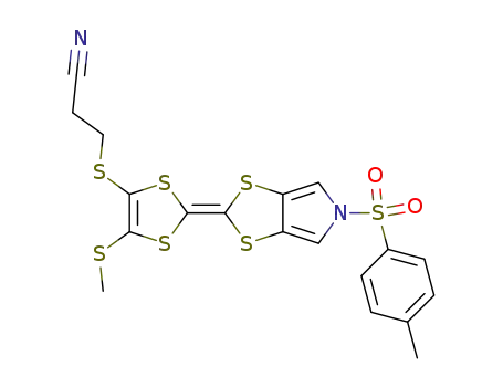 5H-1,3-Dithiolo[4,5-c]pyrrole,
2-[4-[(2-cyanoethyl)thio]-5-(methylthio)-1,3-dithiol-2-ylidene]-5-[(4-methyl
phenyl)sulfonyl]-
