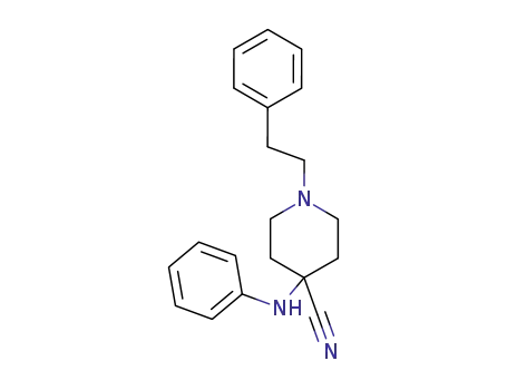 Molecular Structure of 61085-36-7 (4-Piperidinecarbonitrile, 4-(phenylamino)-1-(2-phenylethyl)-)