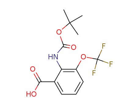 Molecular Structure of 561304-40-3 (2-[(tert-butoxycarbonyl)amino]-3-(trifluoromethoxy)benzoic acid)