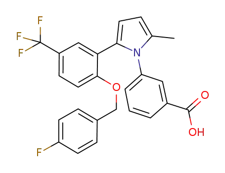 Benzoic acid,
3-[2-[2-[(4-fluorophenyl)methoxy]-5-(trifluoromethyl)phenyl]-5-methyl-1H-
pyrrol-1-yl]-