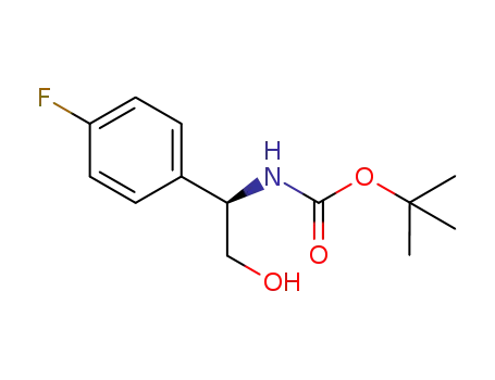 Molecular Structure of 1001413-74-6 ([(R)-1-(4-fluorophenyl)-2-hydroxyethyl]carbamic acid tert-butyl ester)