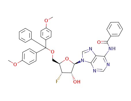 N-(9-((2R,3S,4S,5R)-5-((bis(4-methoxyphenyl)(phenyl)methoxy)methyl)-4-fluoro-3-hydroxytetrahydrofuran-2-yl)-9H-purin-6-yl)benzamide