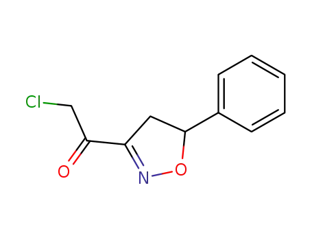 Molecular Structure of 1003320-09-9 (2-chloro-1-(4,5-dihydro-5-phenyl-3-isoxazolyl)ethanone)