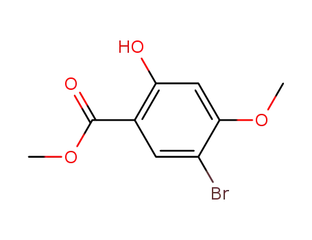 Molecular Structure of 39503-52-1 (METHYL 5-BROMO-2-HYDROXY-4-METHOXYBENZOATE)