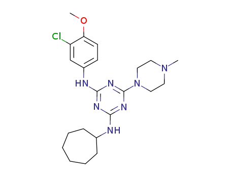 1,3,5-Triazine-2,4-diamine,
N-(3-chloro-4-methoxyphenyl)-N'-cycloheptyl-6-(4-methyl-1-piperazinyl)-