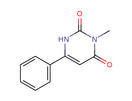 Molecular Structure of 61736-36-5 (2,4(1H,3H)-Pyrimidinedione, 3-methyl-6-phenyl-)