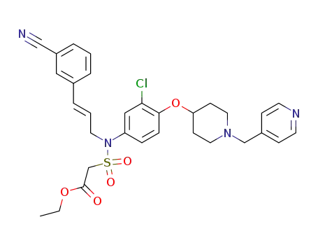 ethyl (N-{3-chloro-4-[1-(4-pyridylmethyl)piperidin-4-yloxy]phenyl}-N-[(E)-3-(3-cyanophenyl)-2-propenyl]sulfamoyl)acetate