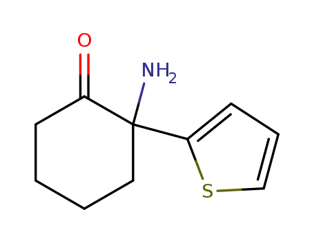 Molecular Structure of 14176-52-4 (2-amino-2-(thiophen-2-yl)cyclohexan-1-one)
