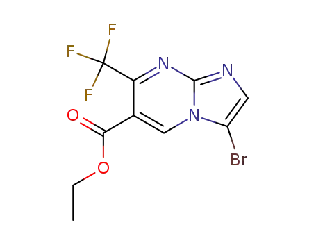 Molecular Structure of 1009378-98-6 (Ethyl 3-broMo-7-(trifluoroMethyl)iMidazo[1,2-a]pyriMidine-6-carboxylate)