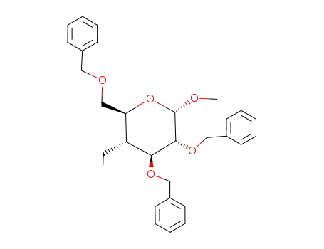 methyl 2,3,6-tri-O-benzyl-4-deoxy-4-(iodomethyl)-α-D-glucopyranoside