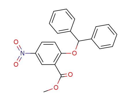 Molecular Structure of 508210-90-0 (Benzoic acid, 2-(diphenylmethoxy)-5-nitro-, methyl ester)