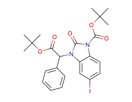 tert-butyl 3-(tert-butoxycarbonylphenylmethyl)-5-iodo-2-oxo-2,3-dihydro-benzimidazole-1-carboxylate