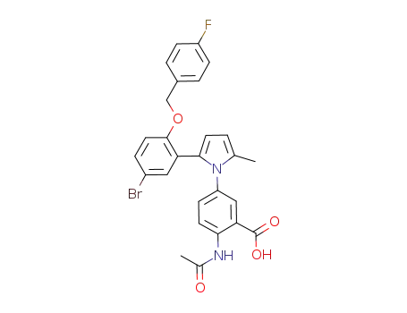 3-{2-[5-bromo-2-(4-fluorobenzyloxy)phenyl]-5-methyl-pyrrol-1-yl}-6-acetylaminobenzoic acid