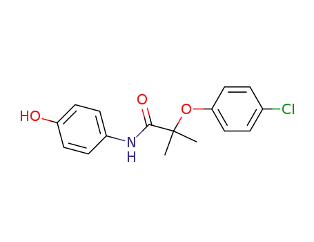 Molecular Structure of 15961-64-5 (2-(4-chlorophenoxy)-N-(4-hydroxyphenyl)-2-methylpropanamide)